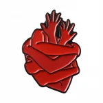 Soft enamel lapel pin red heart badge