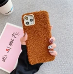 Solid Color Plush Soft Handle Metal Camera Frame Mobile Phone Case