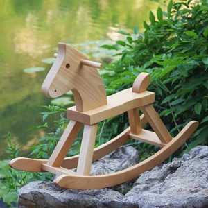 Solid wood child toy bamboo wood horse children toy