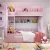 Import Solid Wood Romantic Pink White Princess Kids Bunk Beds Bedroom Furniture Set from China