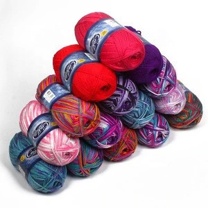 Space Dyed Crochet Yarn Cotton Handknitting Acrylic Polyester Blended Yarn