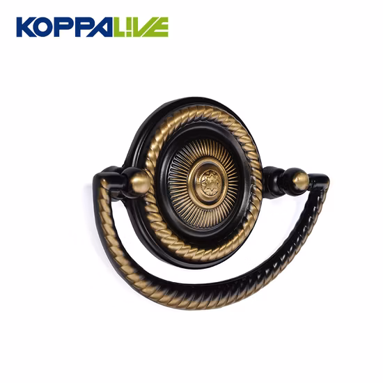 Koppalive Wholesale European Drawer Round Pulls Ring Handle Knobs Black Bronze Solid Brass Wardrobe Cabinet Handles