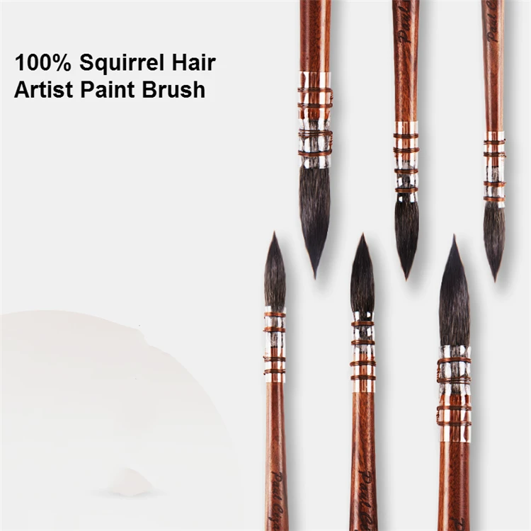 Squirrel French Style Pointed Acrylic Drawing Art Set Miniature  Hair Artist Painting Brushes Sets
