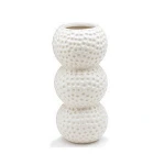 Stacked golf ball vase ceramic white sports three