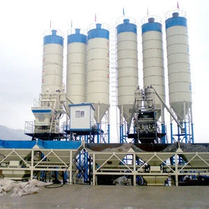 Stationary concrete batching plant hopper type automation system set 75m3/h hzs75 concrete batching plant sale