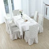 Stretch Spandex Jacquard Dining Room Chair Seat Removable Washable Anti-dust Dinning Upholstered Chair Seat Chinese Chair Cover