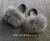Summer hot sale custom shoes wholesale soft real fox fur slides sandals slippers for women