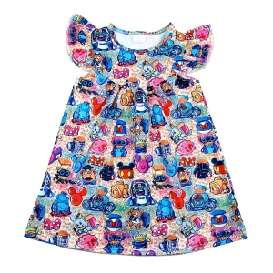summer toddler baby girls dresses casual cartoon milk silk kids clothes children clothes wholesale