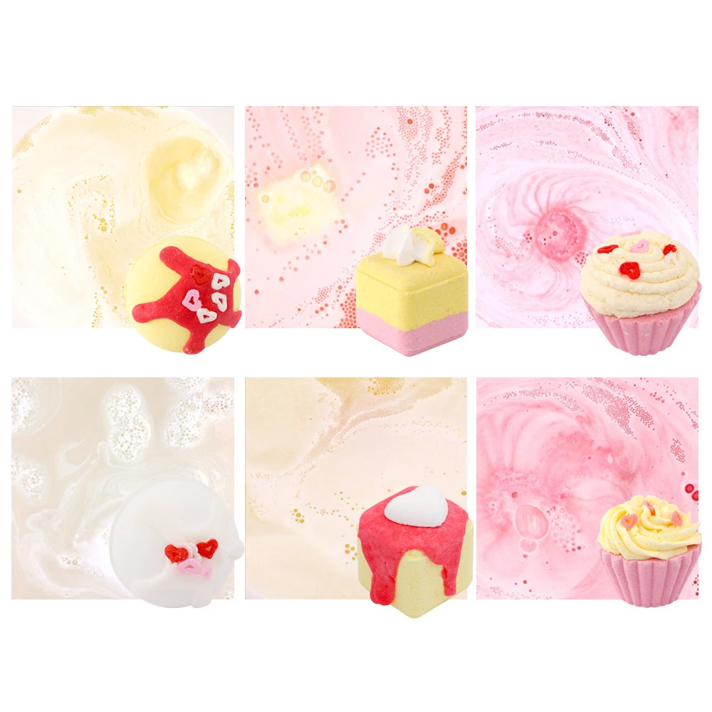supplies wholesale custom private label handmade natural vegan fizzy kids cute pink cupcake organic bath bombs gift set