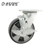 Swivel Heavy Duty Aluminum Core Polyurethane Side Brake Caster Wheel
