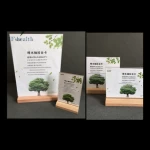 T-type acrylic table sign beech wood table card office display menu stand price table card