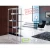 Import Tempered Glass Bookshelf with 5 Layers Walnut Wood Shelves from China