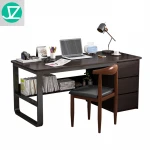 Three-drawing steel-wood computer desk office table from China