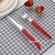 Import Top quality new design double color injection plastic handle stainless steel cutlery set from China