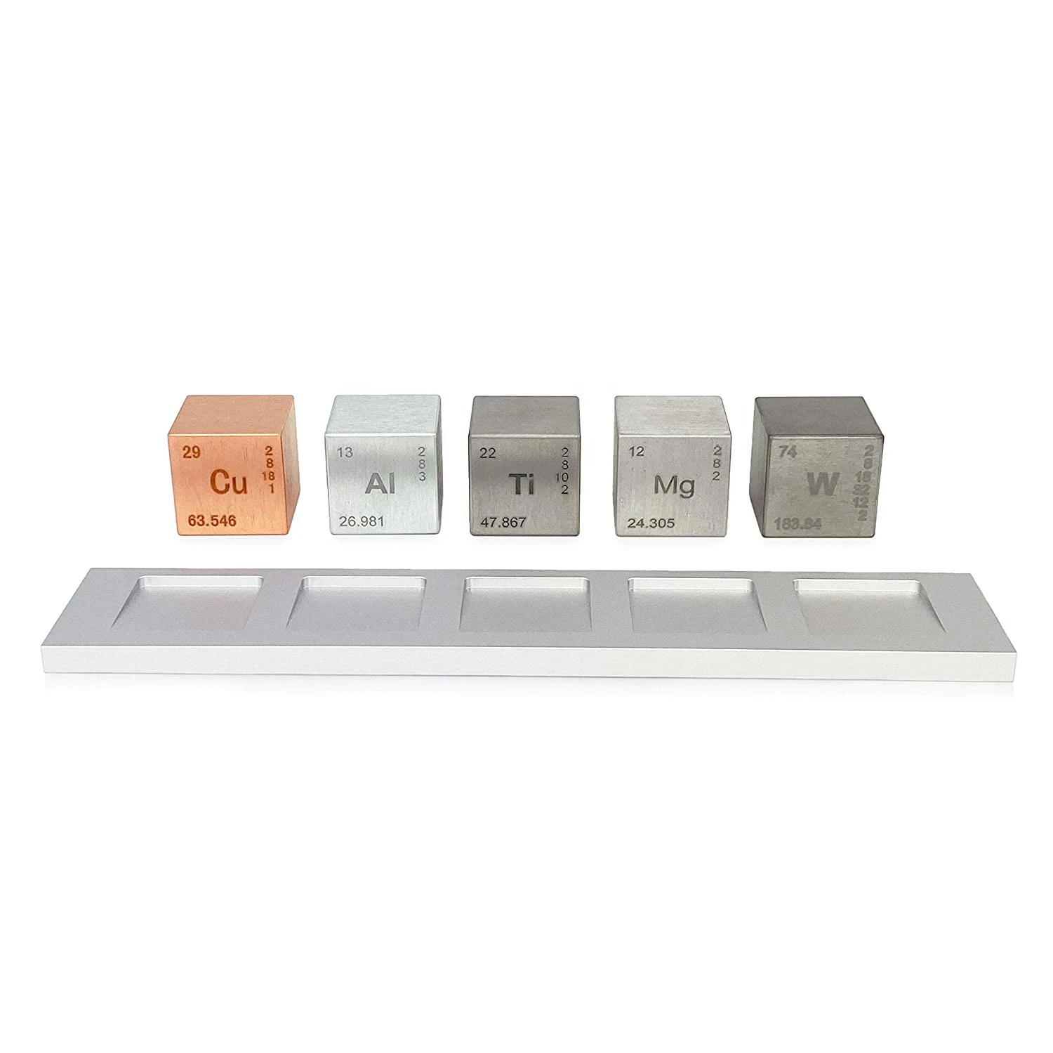TUNGSTEN SERVICE Element 1 inch Cube Set (Tungsten/Copper/Titanium/Aluminum/Magnesium)