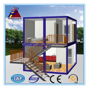 Two Layer Container House with Steel Structure &Rock Wool Sandwich