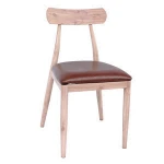 Unique design Mimic Wood grain Metal Iron Leg Leather Seat Chair