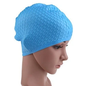 Unisex Flexible Waterproof Silicon Swimming Cap Adult Waterdrop Head Cover Protect Ear Swim Caps Pool Bath Badmut