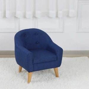 Upholstered Kids Mini Sofa and Chair with Wooden Legs