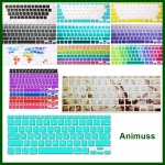 US Layout Marble Gradient Rainbow Flag Hollow Floral Silicone Keyboard Keypad Stickers for Macbook Air 11 inch