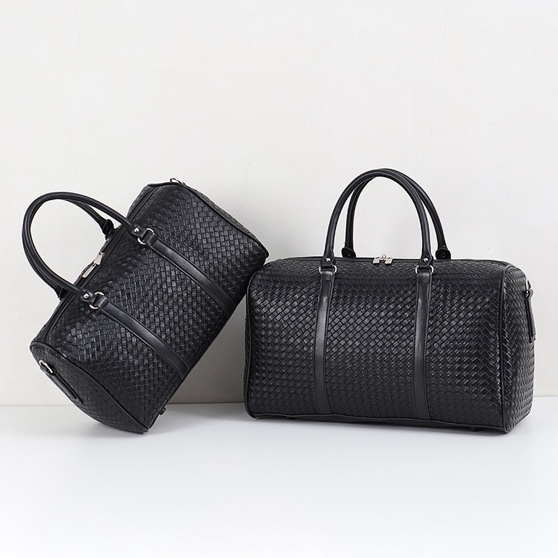 V269 Multifunctional woven pu leather men and women large duffle bag weekend travel hand bag