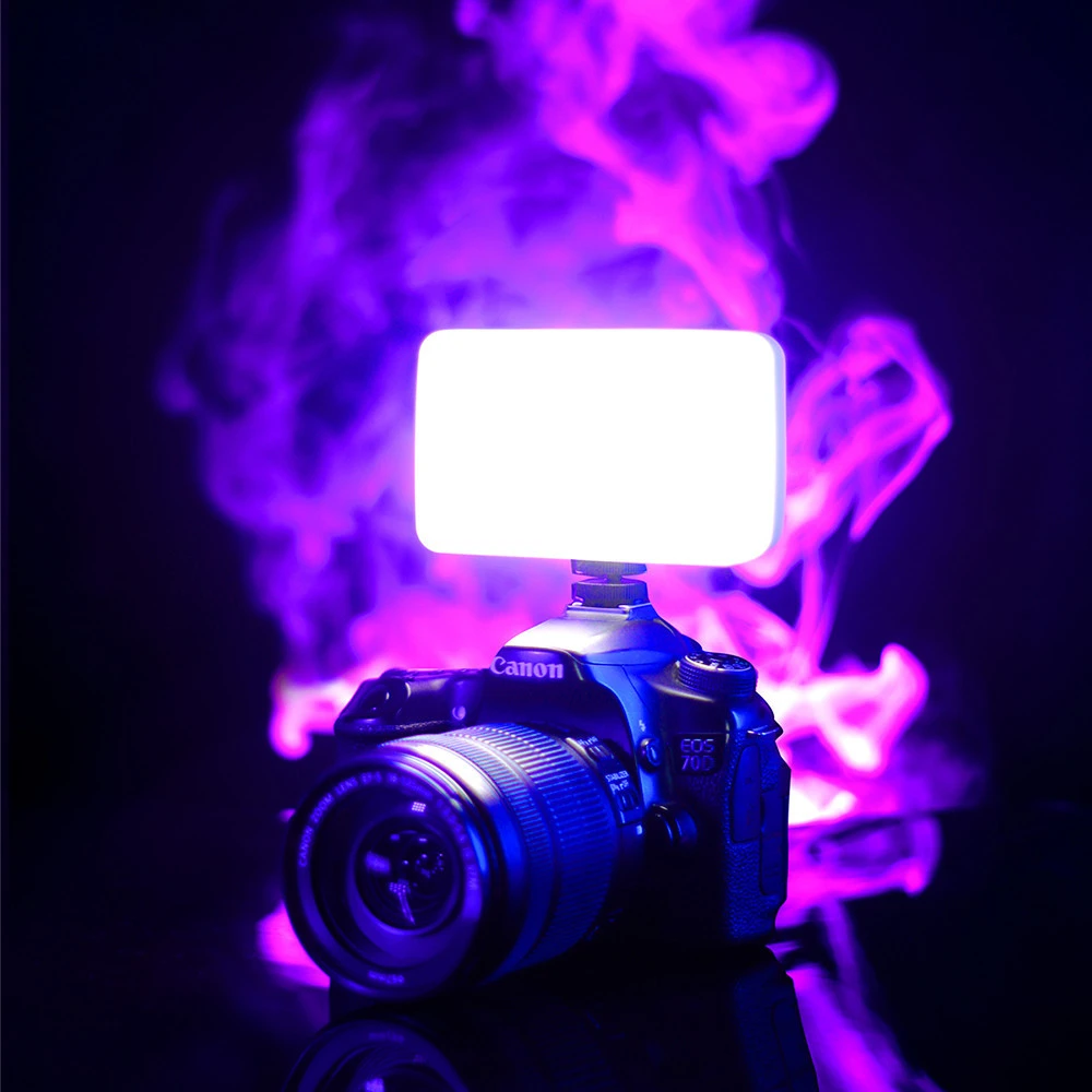 Vijim VL120 3200K-6500K LED Video Light DSLR Camera Light With Soft Box RGB Color Filter Cold Shoe Pocket Fill Light