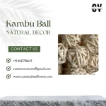 Vintage Handcrafted Hand-Tied Jute Kambu Ball Natural Rope Style Dried Flower with Unique Texture Office Home Decoration
