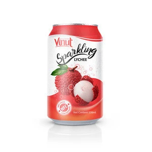 VINUT factory Natural Lychee fruit juice Sparkling water canned 330ml Sparkling juice