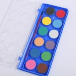 Vneeds Solid watercolor paint with brush 12 color professional water color set Pigments pour aquarelle For school students kids