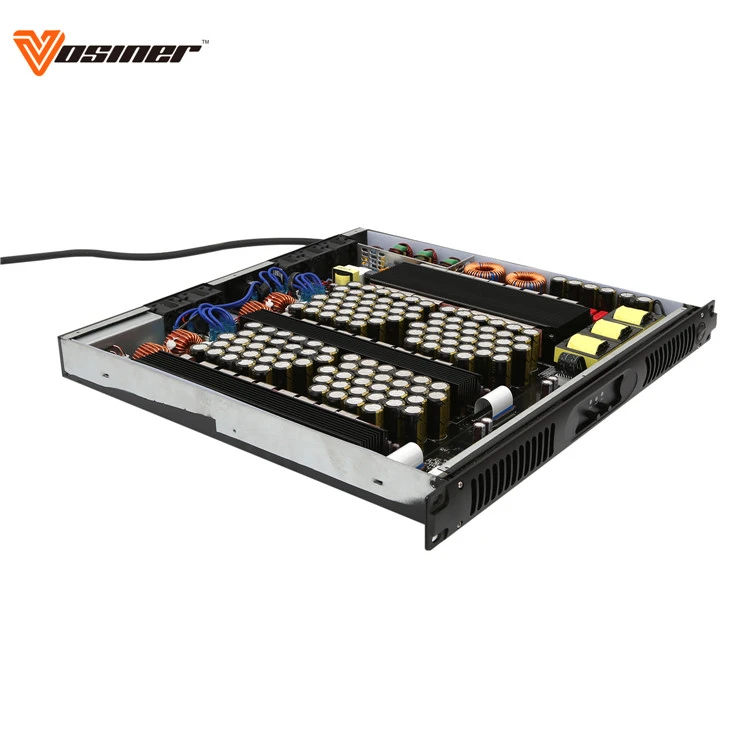 Vosiner 2 ohms stable amplifier power 7140 watt V-3002 2 channels class d amplifier board 1u digital power amplifier