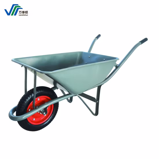Wb6203 Heavy Duty Construction Trolley Wheelbarrow with 65L Metal Tray
