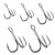 Import WEIHE  2# 4# 6# 8# 10# Black Fishing Hook High Carbon Steel Treble Overturned Hooks Fishing Tackle Round Bend Treble For Bass from China