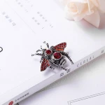 Welwish Vintage Insect Brooch Pin Jewelry Antique Crystal Bee Brooch