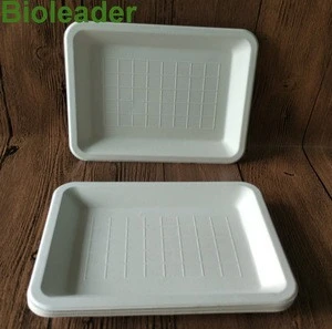 Wheat straw disposable fruit tray