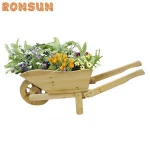 Wheelbarrow Flower Pots Planter Box Garden Wooden Planter