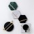 Import White hexagon natural marble stone bar tea drink coasters cup mat set with gold brass inlay for home from China