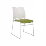 White modern training chair stackable visitor office conference pp meeting back support plastic chairs