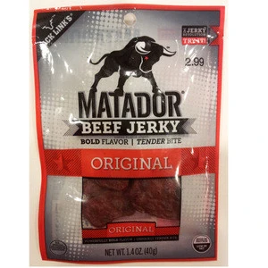 wholesale 2018 food grade custom beef jerky packaging bag for kangaroo meat