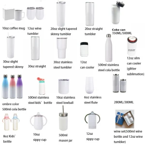 Wholesale  20Oz White Blank Double Wall Stainless Steel Straight Wine Coffee Mugs Sublimation Tumblers  With Lids Metal Straws