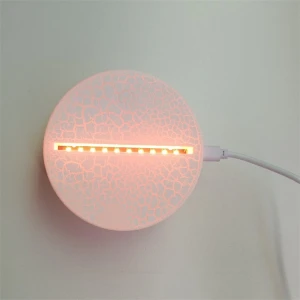 Wholesale 7 color Lamp 3D Led Night Light USB Crack Base round blank acrylic room decoration