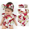 Wholesale backless ruffle floral boutique baby girl clothes summer newborn baby romper