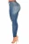 Import Wholesale Blue Medium Wash Blank Denim High Waist Skinny Jeans from China