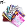 Wholesale custom print cheap silk flower hand rolled pocket square handkerchief for men