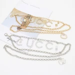 Wholesale Double G word mother and daughter metal waist chain fashion multi-functional gold belt women's luxury brand belt