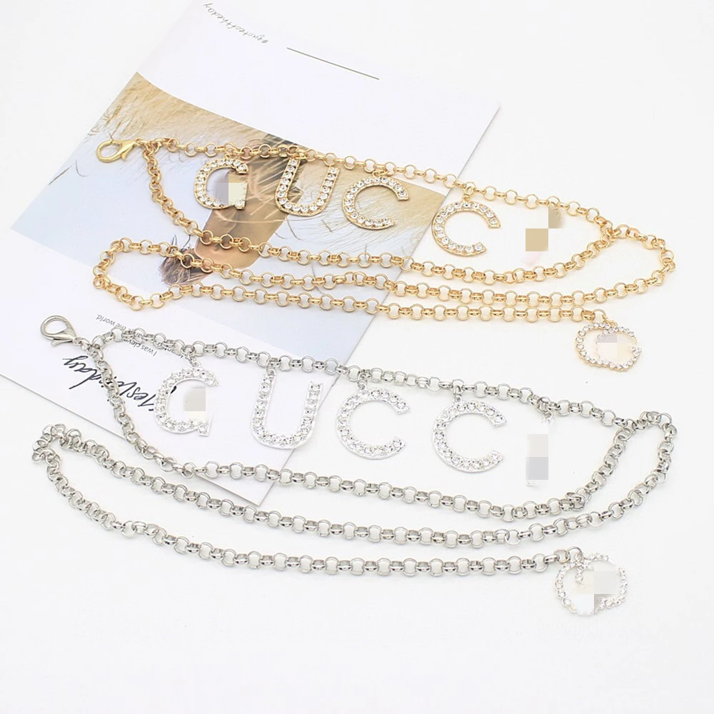 Wholesale Double G word mother and daughter metal waist chain fashion multi-functional gold belt women&#x27;s luxury brand belt