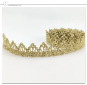 Wholesale gold metallic lace trim with high quality for garment accessories