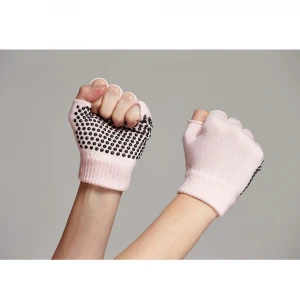 Wholesale half finger breathable unisex non-slip sport yoga gloves gym fitness for ninja warrior course