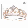 Wholesale hot selling rose golden crown white pearl hair hoop wedding  bridal tiara hair accessories