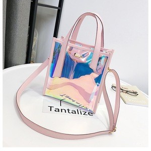 Wholesale ladys shoulder bag fashion shopping bags designer newest PVC laser women handbag