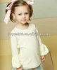 Wholesale Light Yellow Plain Cotton Baby Long Floating Sleeves Top Kid Girl Puff-Sleeved Cotton Blouson Kid Cotton Cloth Shirts
